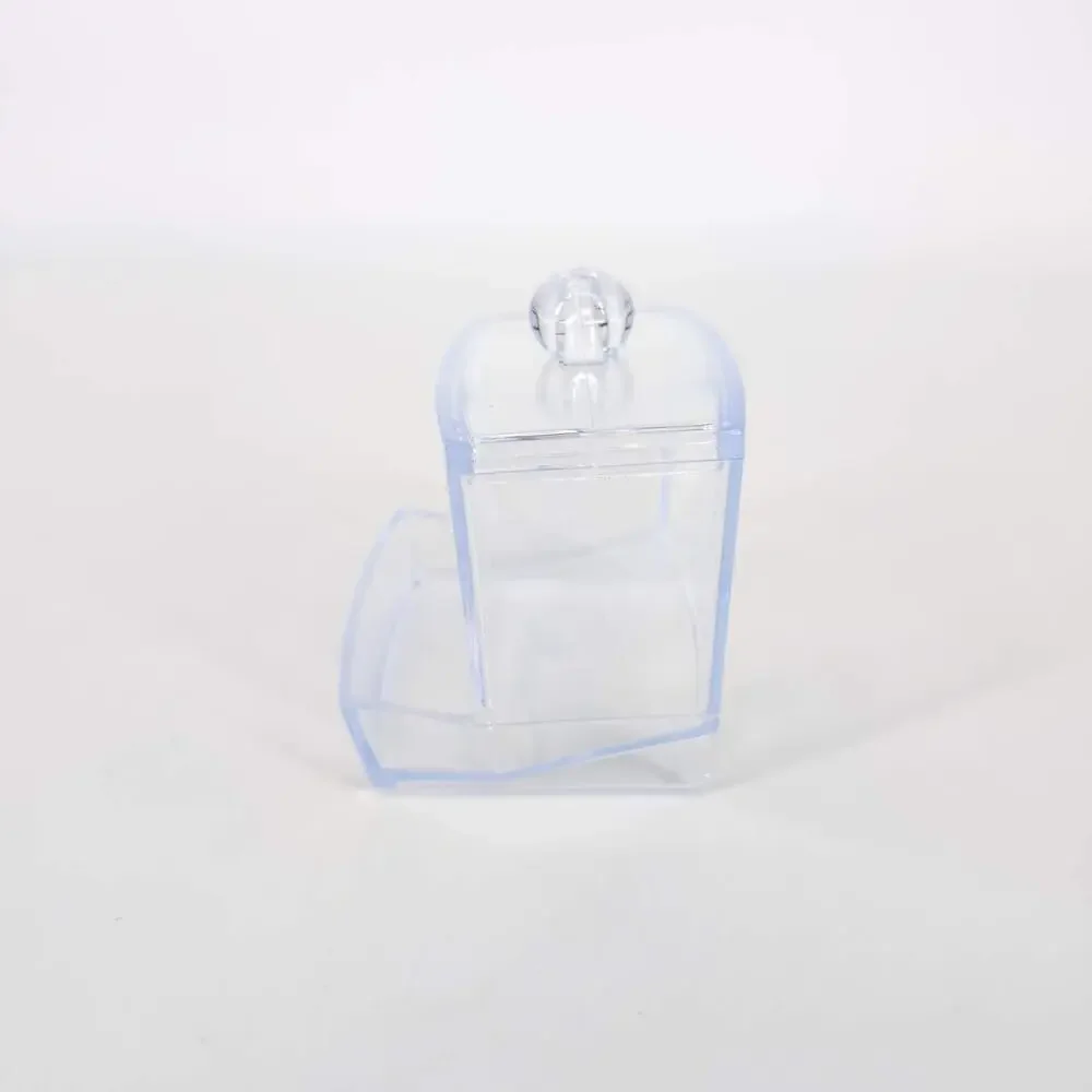 Clear Transparent See Through Acrylic Cotton Swab Dispenser Q Tip Storage Box